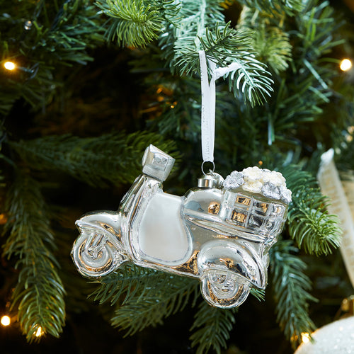 Rivièra Maison RM Limited Flower Scooter Ornament - Glas - Zilver - vtwonen shop