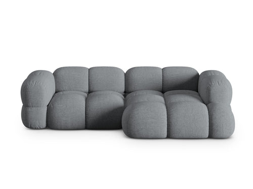 Cosmopolitan Design rechter hoekbank Loretto 3-zits, structurele stof grijs - 147x250x68cm