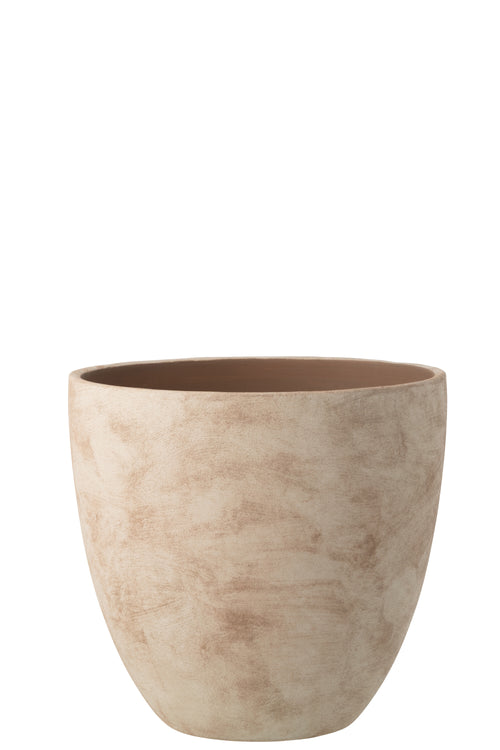 J-Line bloempot Rond - keramiek - beige - extra large