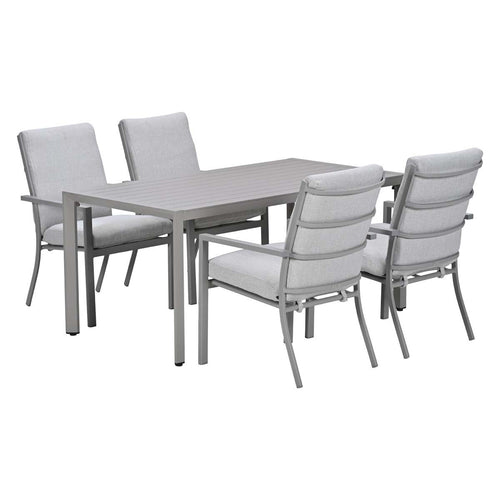 Garden Impressions Tuinset Senja 5-delig taupe - Kasper tuintafel 160x90 cm