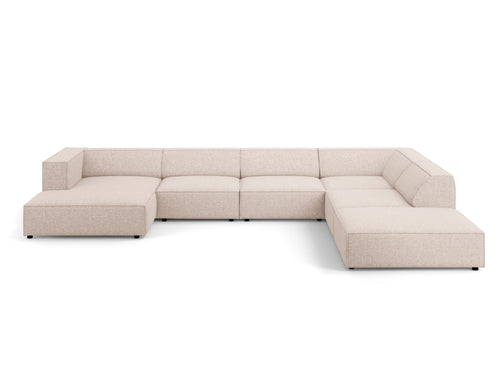 Cosmopolitan Design Panoramische hoekbank rechts Arendal 7-zits, chenille, beige - 262x364x70cm