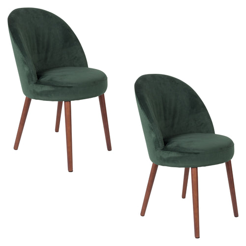 Dutchbone Barbara Eetkamerstoelen  Groen - Set van 2 - vtwonen shop