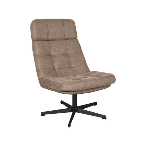 LABEL51 Fauteuil Alvar - Taupe Stof - Draaibaar