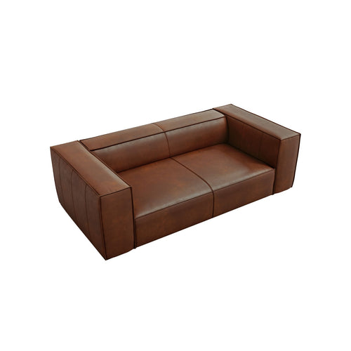 Cosmopolitan Design - Bank Turin 2-zits, echt leer bruin - 100x212x68cm