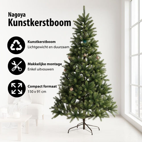 Black Box Trees Nagoya Kerstboom - Kerstversiering met Volle en Natuurlijke Uitstraling - Kunstboom met 738 Takken voor Binnen - Snel en Makkelijk op