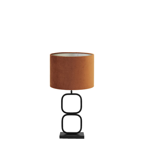 Light & Living tafellamp Lutika/Velours - zwart, terra - 30x30x67cm - vtwonen shop