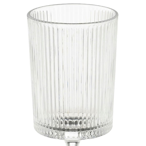 Mica Decorations Grigio Wijnglas - Transparant Wijnglas met Ribbelstructuur - Wijnglas van Glas voor Wijn, Water of Feestelijke Dranken - H19 x Ø7 cm