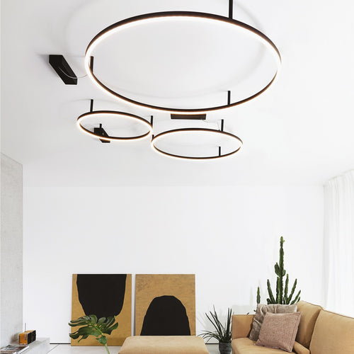 Ideal Lux ORACLE Ring Geïntegreerd Led Semi Flush Light Zwart 90cm 3000K