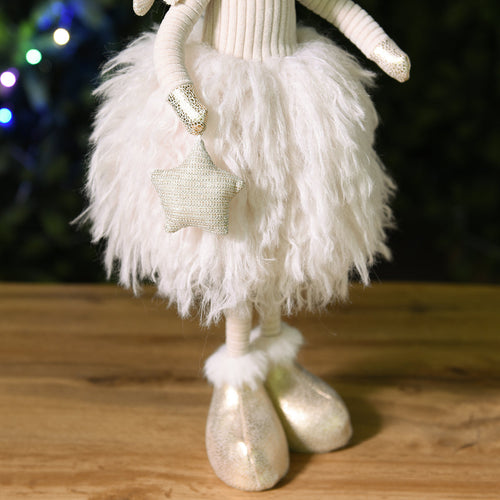 Sia Deco - Kerstfiguur Fillette Dreamy - Crème / 57 cm - Crème - Polyester - H57 - vtwonen shop