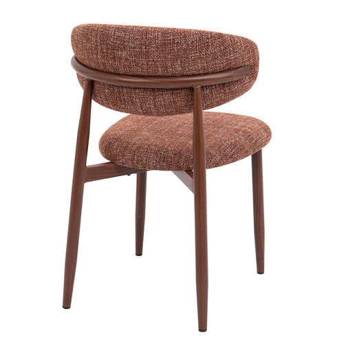 Giga Meubel Eetkamerstoel Alexia - Rood/Walnoot - 52x56x77cm - Set van 2