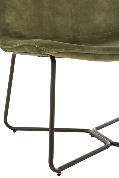 J-Line loungestoel Isabel - metaal/textiel - groen - 2 stuks