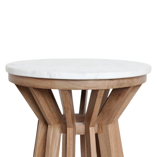 Raw Materials Sarawak marmeren bijzettafel - wit