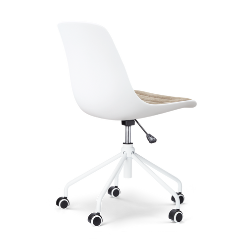 Nolon Nout-Liv eetkamerstoel wit met nougatbruin zitkussen - wit onderstel