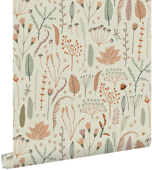 ESTAhome behang veldbloemen vergrijsd blauw - 50 x 900 cm - 131164 - vtwonen shop