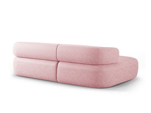 Micadoni linker hoekbank Jenny 5-zits, chenille roze - 145x225x73cm