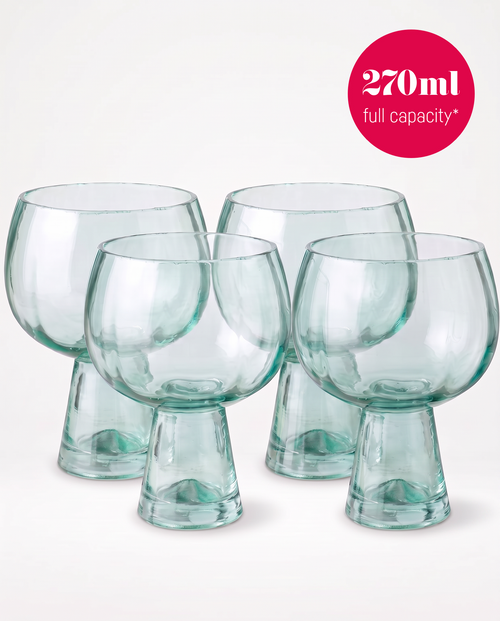 vtwonen - Retro Wijnglazen - Set van 4 - 270ml