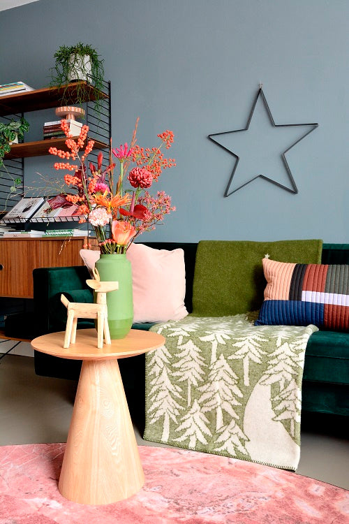 Klippan 100% wollen deken - House in the forest - groen- 130x200cm - vtwonen shop