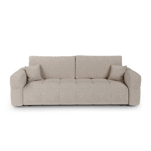 Premium Interiors - Slaapbank met opbergruimte VIBE - bouclé-stof beige 247cm