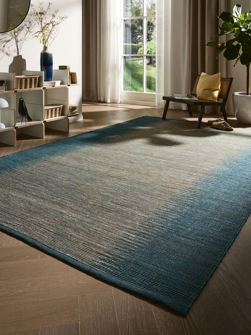 benuta jute vloerkleed Tulsi - blauw - 200x300 cm