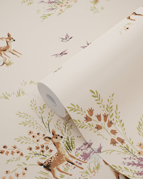 ESTAhome behang hertjes warm beige - 50 x 900 cm - 131430 - vtwonen shop