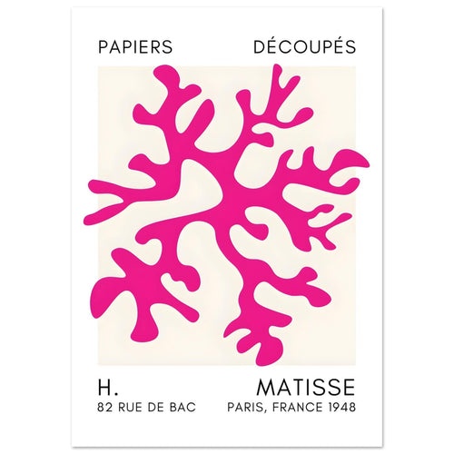Artfulprints Poster Matisse – Dreamy coral flower pink   - A4 21x29.7 cm - Roze