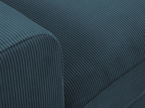 Cosmopolitan Design Converteerbare hoekbank rechts met opbergdoos Kyoto 4-zits, ribfluwelen, donkerblauw - 145x241x88cm