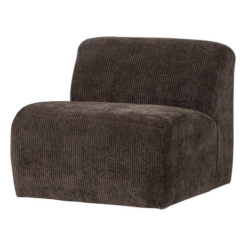 WOOOD 1-zits bank Mojo Base - Ribstof - Bruin - 74x84x97