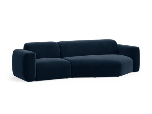 Cosmopolitan Design Modulaire hoekbank rechts Strino 3-zits, flueel koningsblauw - 136x308x78cm