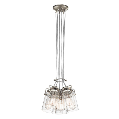 Elstead Brinley - Hanglamp met 6 lichtclusters, geborsteld nikkel, E27