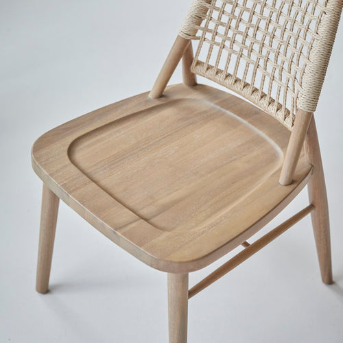 Tikamoon Set van 2 stoelen in massief acacia met vlechtwerk - Naturel