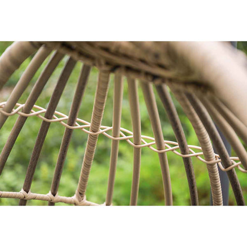 Panama hangstoel - eivorm - carbon black - natural rotan - mystic grey - vtwonen shop