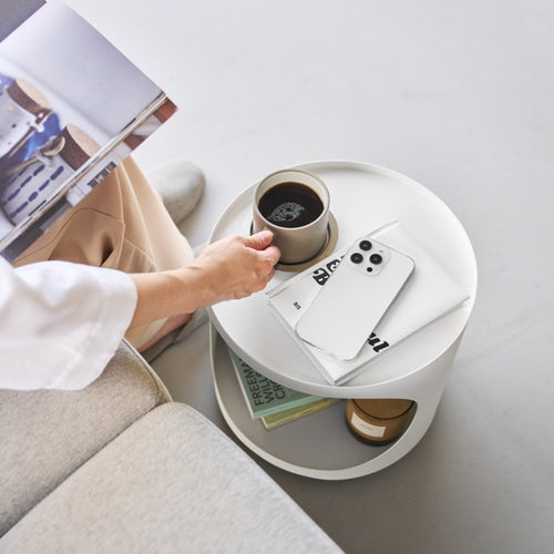 Yamazaki Tower Plantenstandaard op wielen semi gesloten - Wit