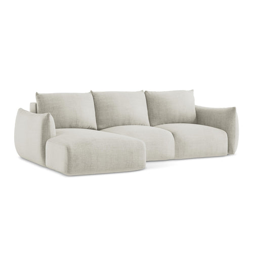 LaMiaSofa hoekbank links Savona - textuurstof - lichtbeige - 242x162x90