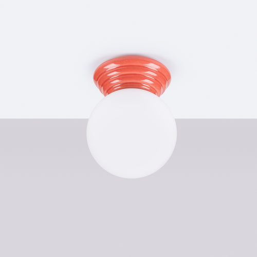 Sollux Lighting Plafondlamp ZORI perzik IP44 - 12x16x12cm