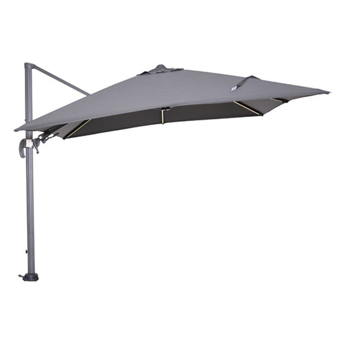 Garden Impressions zweefparasol Lumen LED donker grijs doek - 300x300 cm - vtwonen shop