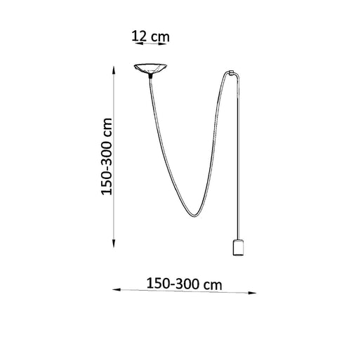 Sollux Lighting Hanglamp EDISON 1 zwart - 300x150x150cm