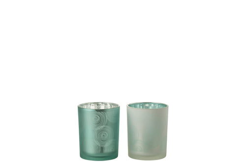 J-Line windlicht Spiralen - glas - mix - medium - 2 stuks - vtwonen shop