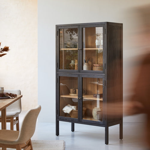 Tikamoon Servieskast in massief essenhout - Zwart - vtwonen shop