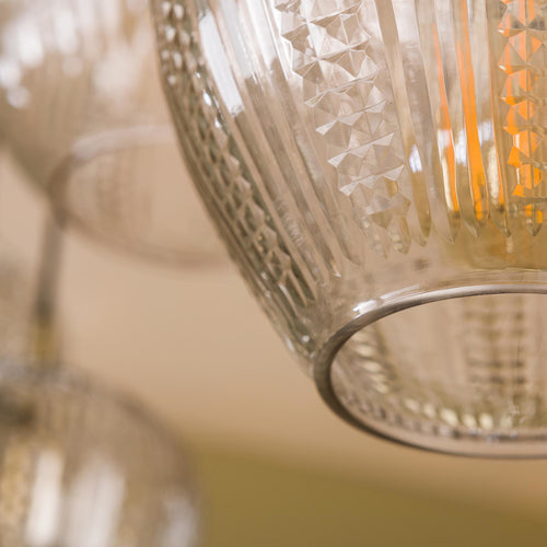 Giga Meubel Hanglamp Diamond Grain Mix - Glas - 5-Lichts - 120x20x150cm - vtwonen shop