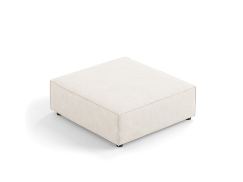 Cosmopolitan Design Poef Arendal chenille met ribbeleffect, ivoor - 80x102x40cm