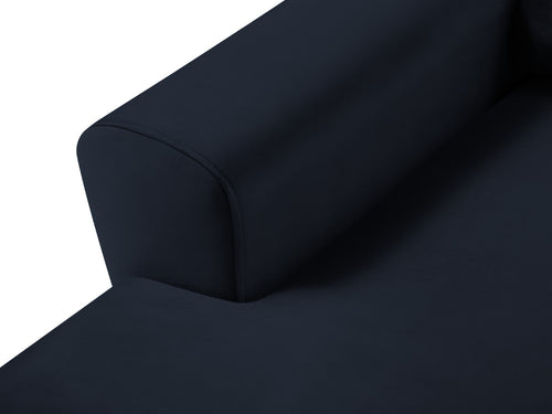 Cosmopolitan Design Uitklapbare hoekbank links met opbergdoos Kyoto 4-zits, flueel donkerblauw - 145x241x88cm