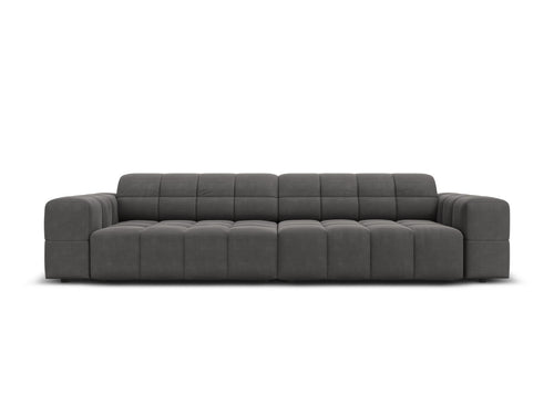 Cosmopolitan Design Bank Chicago 4-zits, flueel grijs - 102x252x78cm