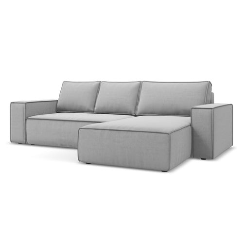 LaMiaSofa hoekbank rechts Livorno - velours - grijs - 290x185x82