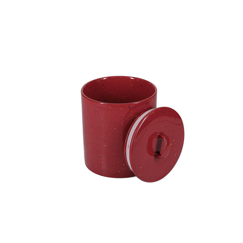 Ona - Voorraadpot 14xH18cm met deksel burgundy Fika
