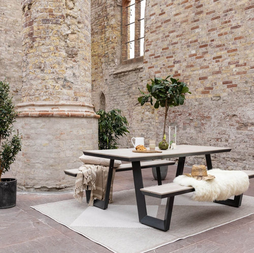 Buitenkleed Kite - Naturel/Wit - dubbelzijdig - EVA Interior - 200 x 290 cm - vtwonen shop