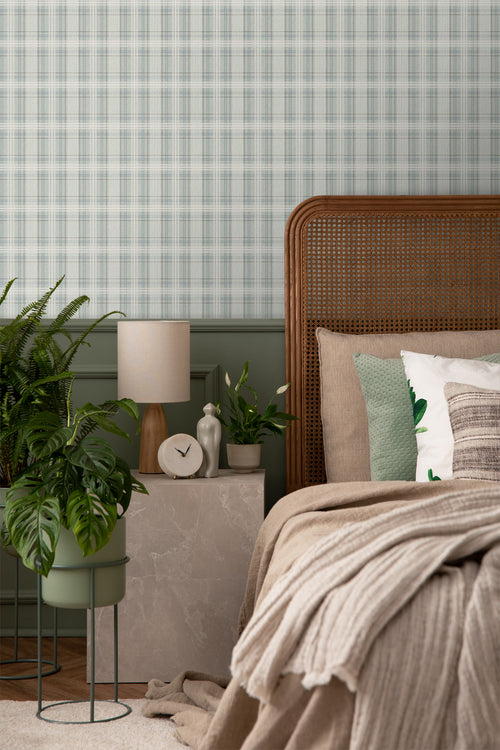 Borastapeter behang ruiten beige en blauw - 53 cm x 10.05 m - 660237 - vtwonen shop