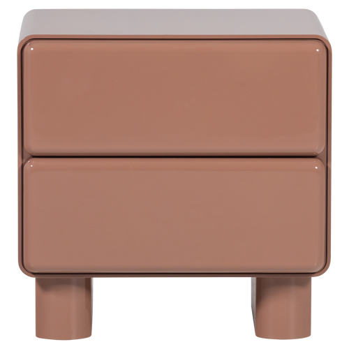 WOOOD nachtkastje Lustra - Hout - Hoogglans Oudroze - 43x57x57