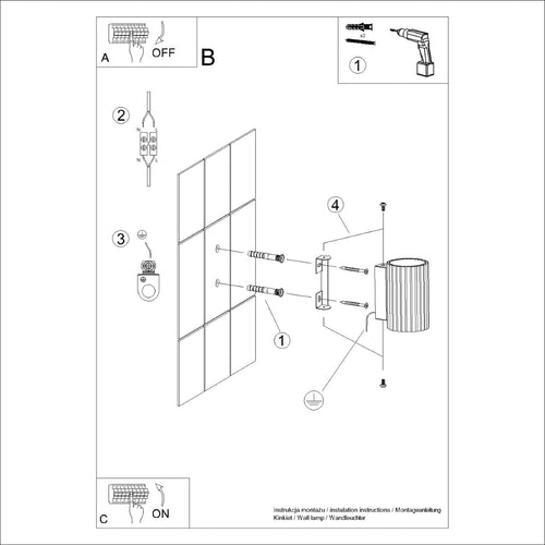 Sollux Lighting Wandlamp KARBON 10 rood oker - 6,5x8,5x10cm