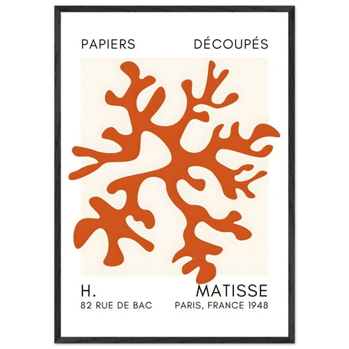 Artfulprints Poster met Lijst Matisse – Dreamy coral flower orange   - 70x100 cm - Oranje