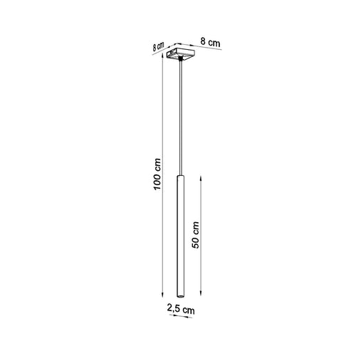 Sollux Lighting Hanglamp PASTELO 1 gepolijst goud - 8x8x100cm